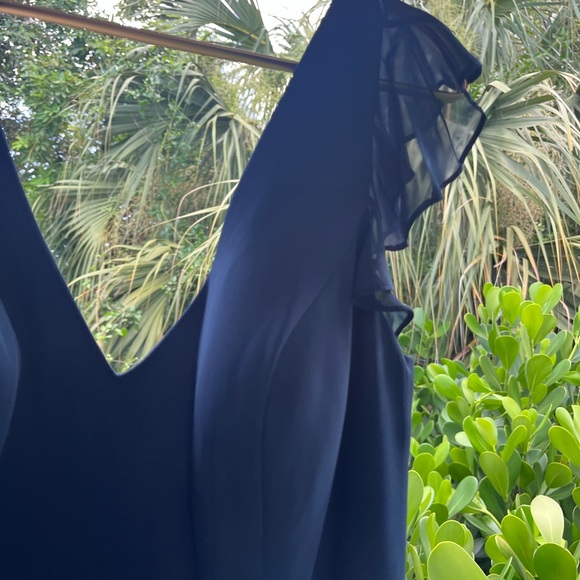 Azazie Dark Navy Bridesmaid Dress custom size close to 10/12 - Picture 5 of 15